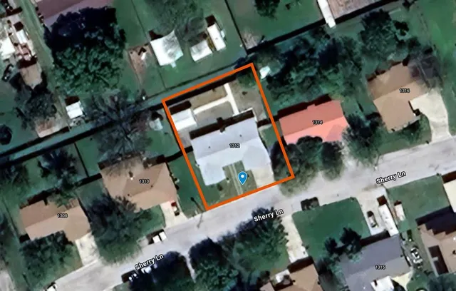 an aerial view of a house