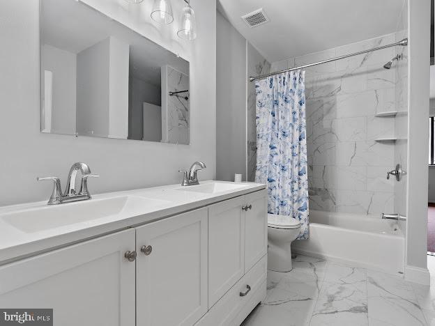 2123 Rhododendron Court Mays Landing, NJ 08330 - Photo 26 of 27 a bathroom with a double vanity sink toilet and shower
