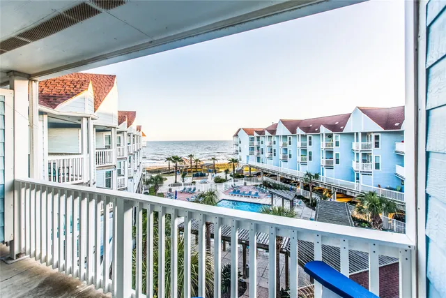 a view of city from a balcony