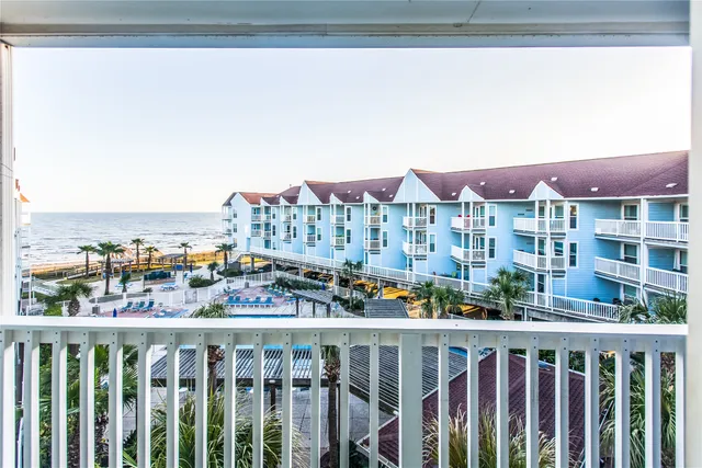 a view of city from a balcony
