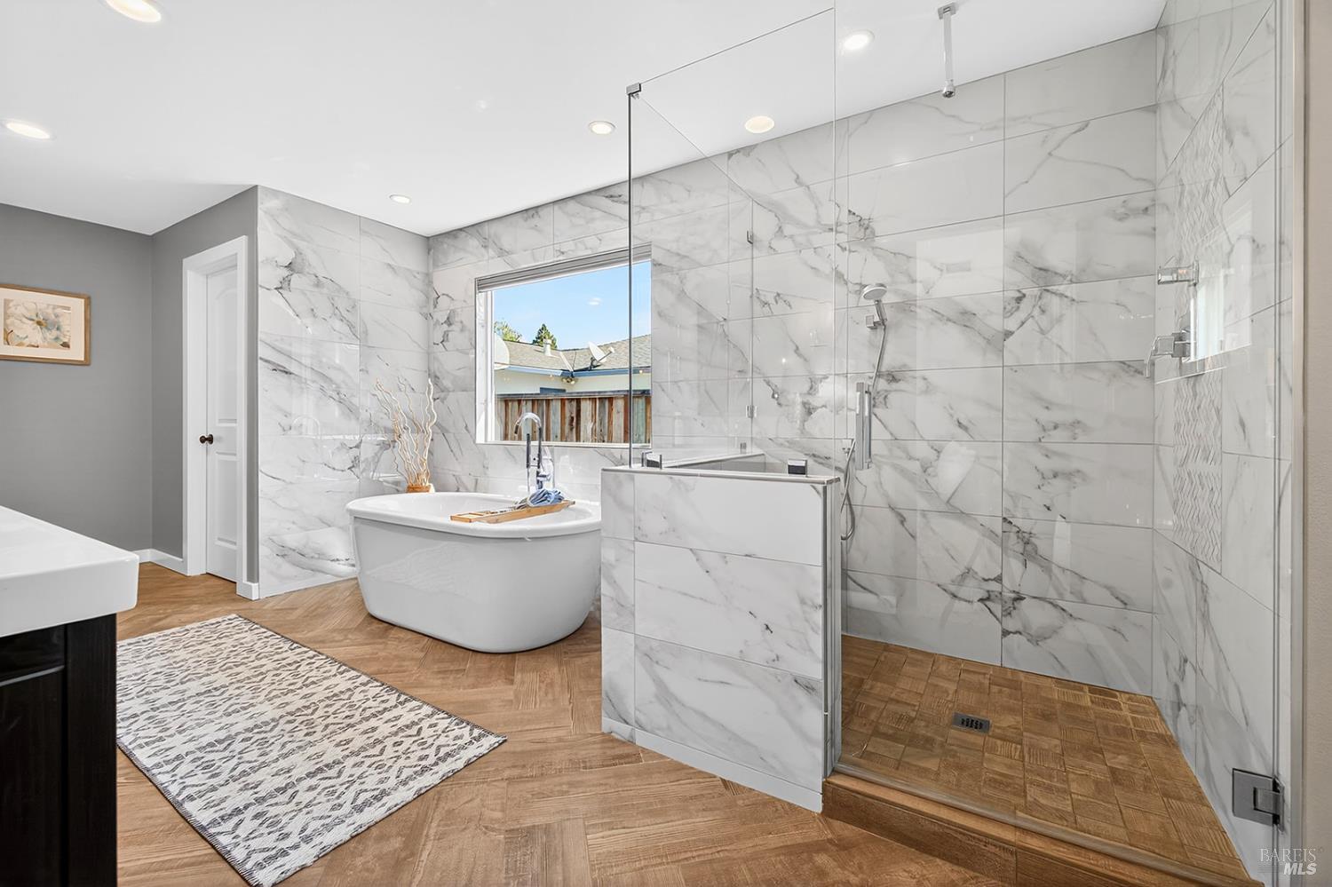 4720 Granada Drive Santa Rosa, CA 95409 - Photo 38 of 68 a bathroom with a bathtub shower sink mirror and toilet