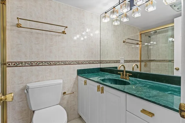 a view of an empty room with a large window