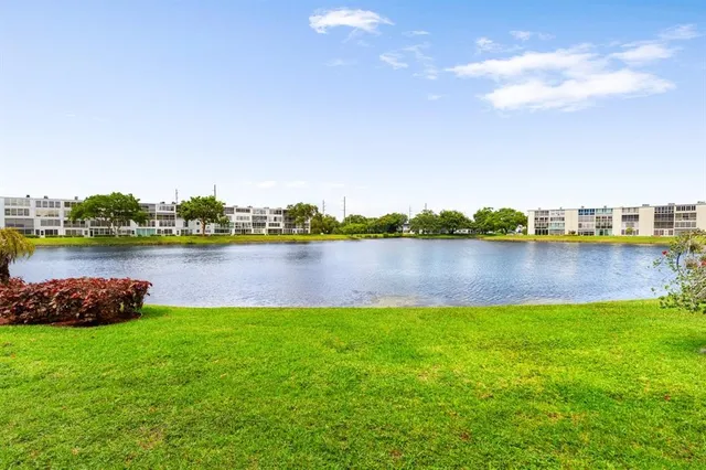 a view of a lake with houses