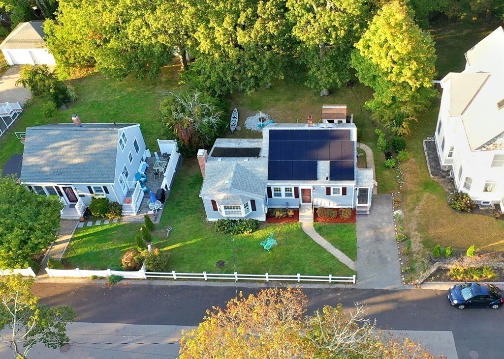 43 Fairview Street Dedham, MA 02026 - Photo 27 of 29 an aerial view of a house with garden space and street view