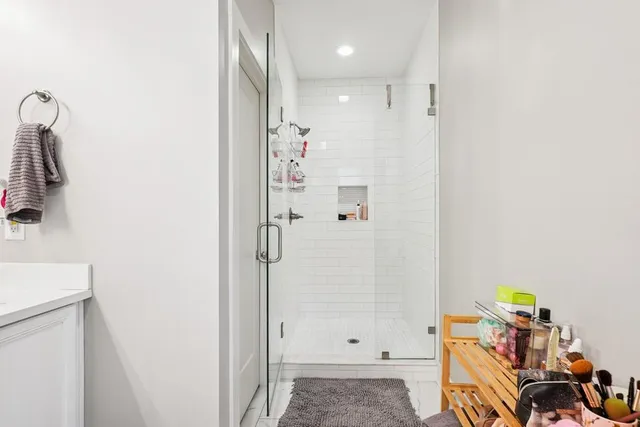 a bathroom with a shower