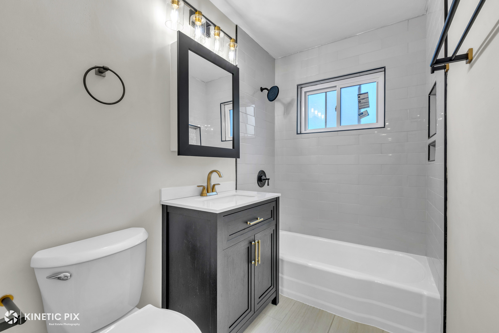 4938 West Randolph Street Hillside, IL 60162 - Photo 17 of 33 a bathroom with a granite countertop sink toilet and shower