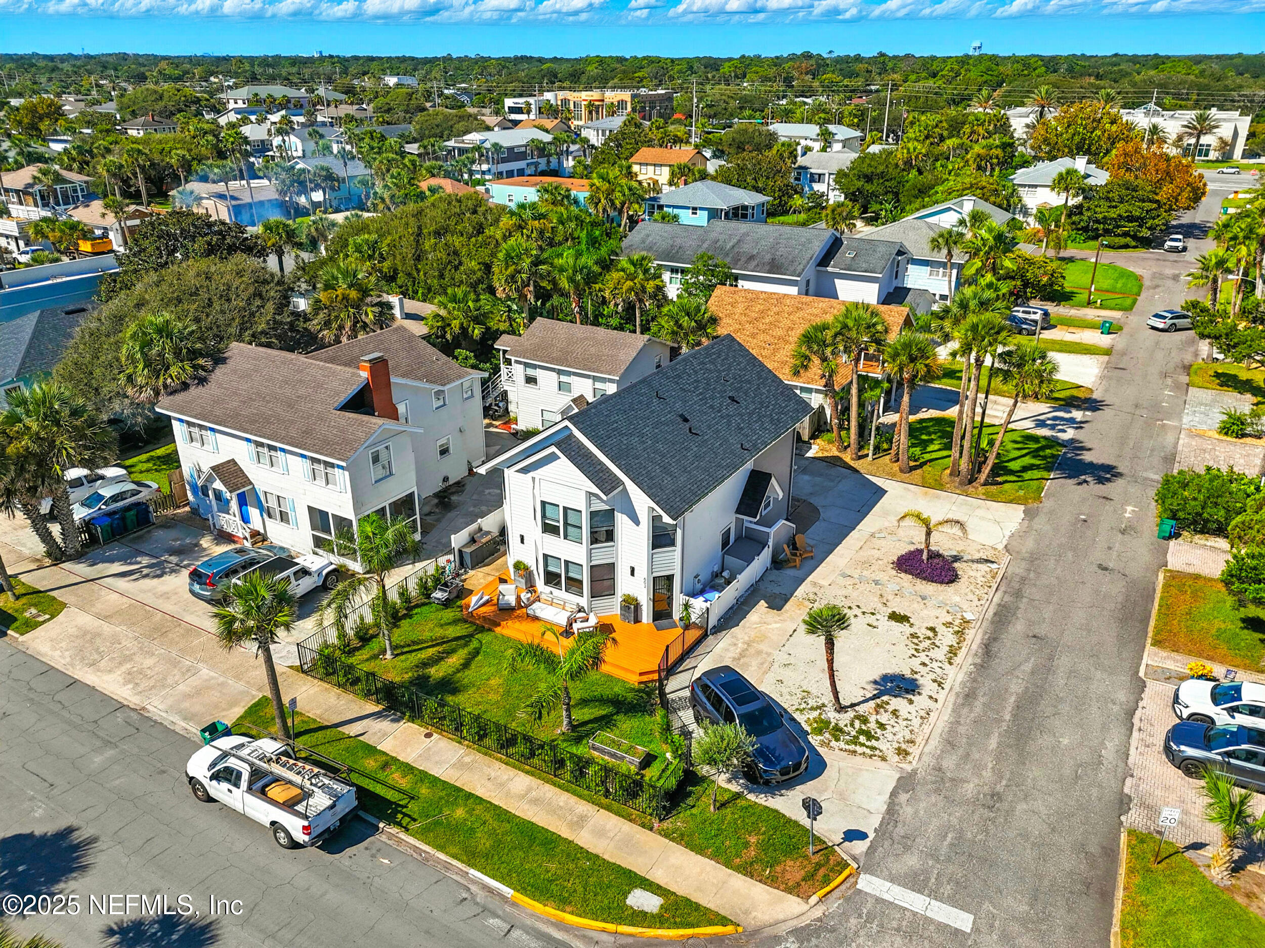 600 First Street Neptune Beach, FL 32266 - Photo 63 of 80 an aerial view of a house with a garden