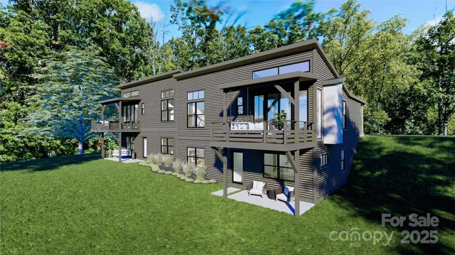 a view of an house with backyard space and garden