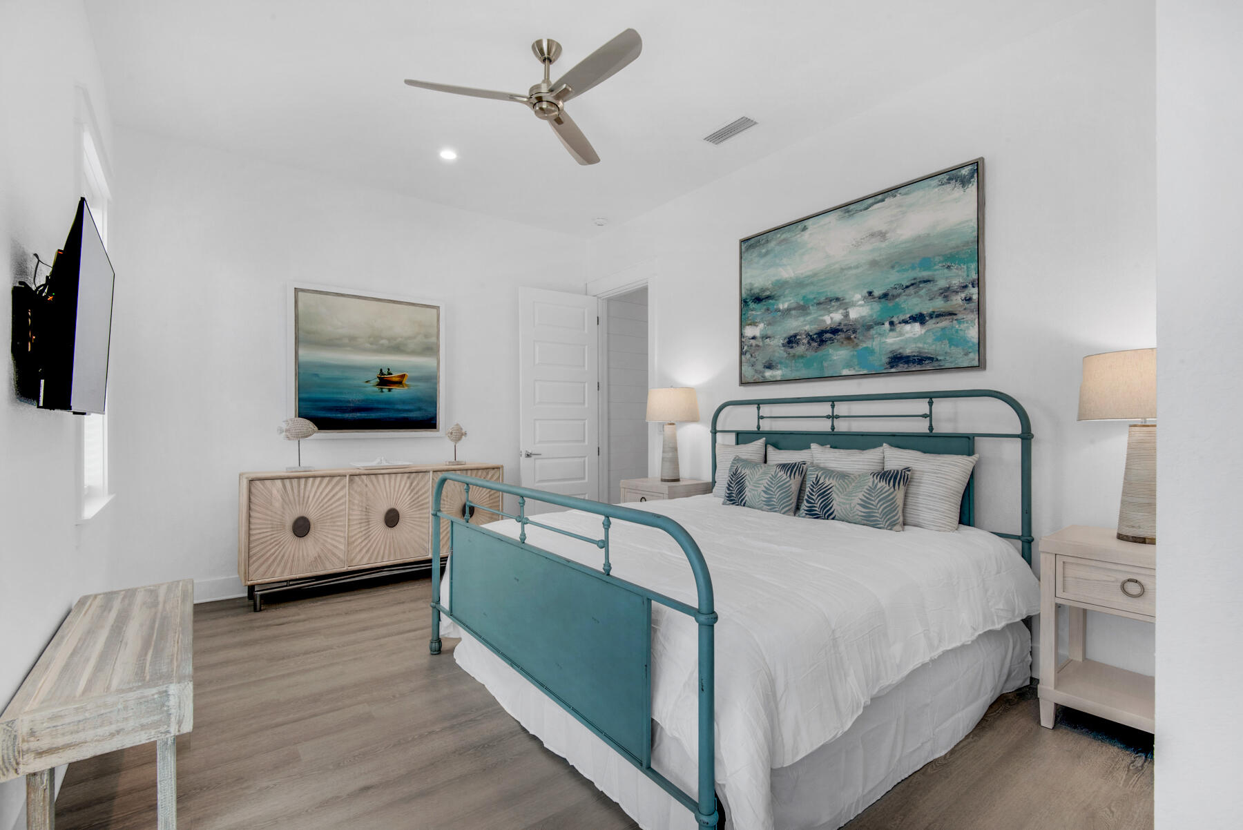 78 Cote D Azur Drive Santa Rosa Beach, FL 32459 - Photo 32 of 80 a bedroom with a bed and a flat screen tv