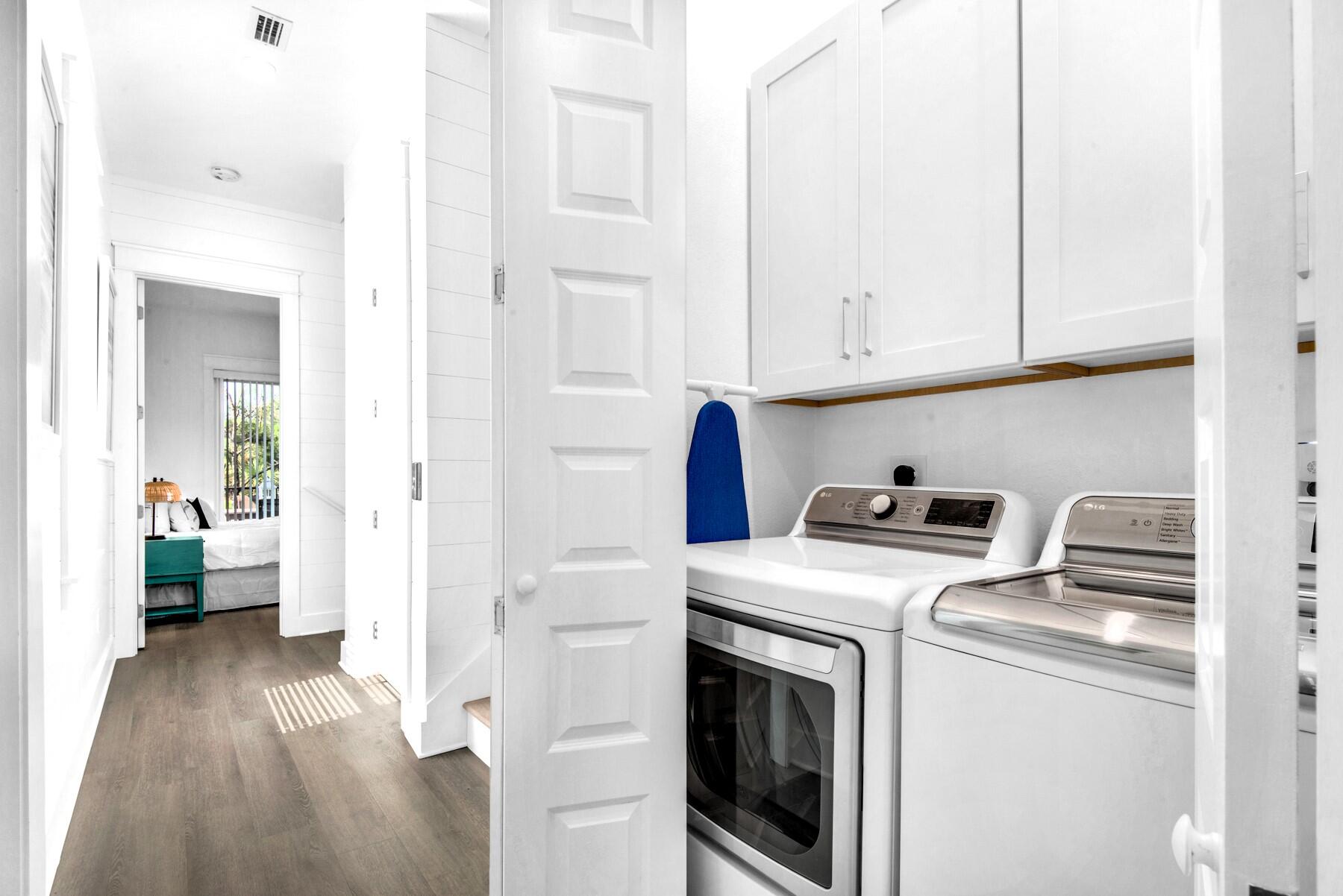 78 Cote D Azur Drive Santa Rosa Beach, FL 32459 - Photo 41 of 80 a view of washer and dryer with wooden floor