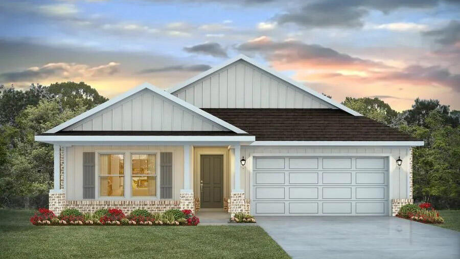 front view of a house with a yard