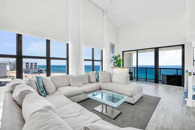 a view of an ocean from a balcony