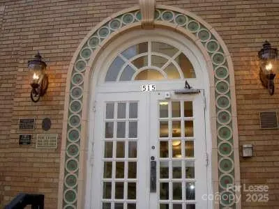 a front view of a building