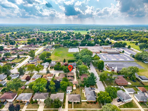 an aerial view of a city