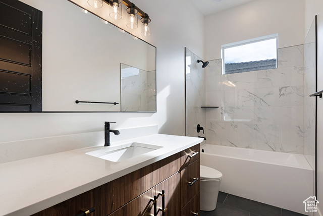 3145 Snow Cyn Road Hurricane, UT 84737 - Photo 20 of 38 Bathroom with vanity, shower / washtub combination, and tile patterned flooring