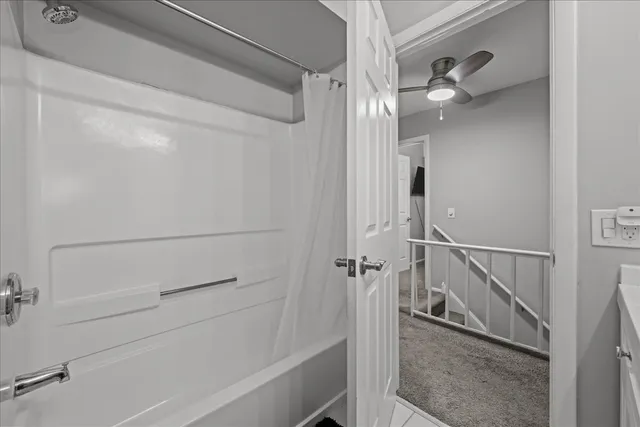 a bathroom with a shower