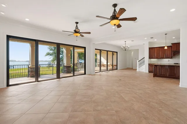 a view of balcony with furniture