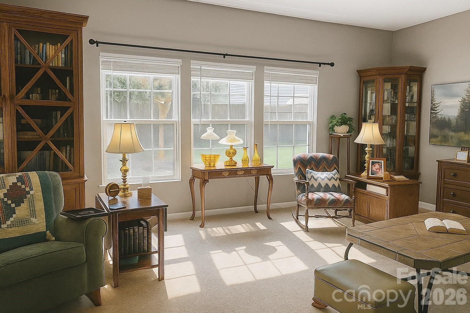 6639 Ruth Ferrell Court Charlotte, NC 28269 - Photo 14 of 30 a living room with furniture and a floor to ceiling window