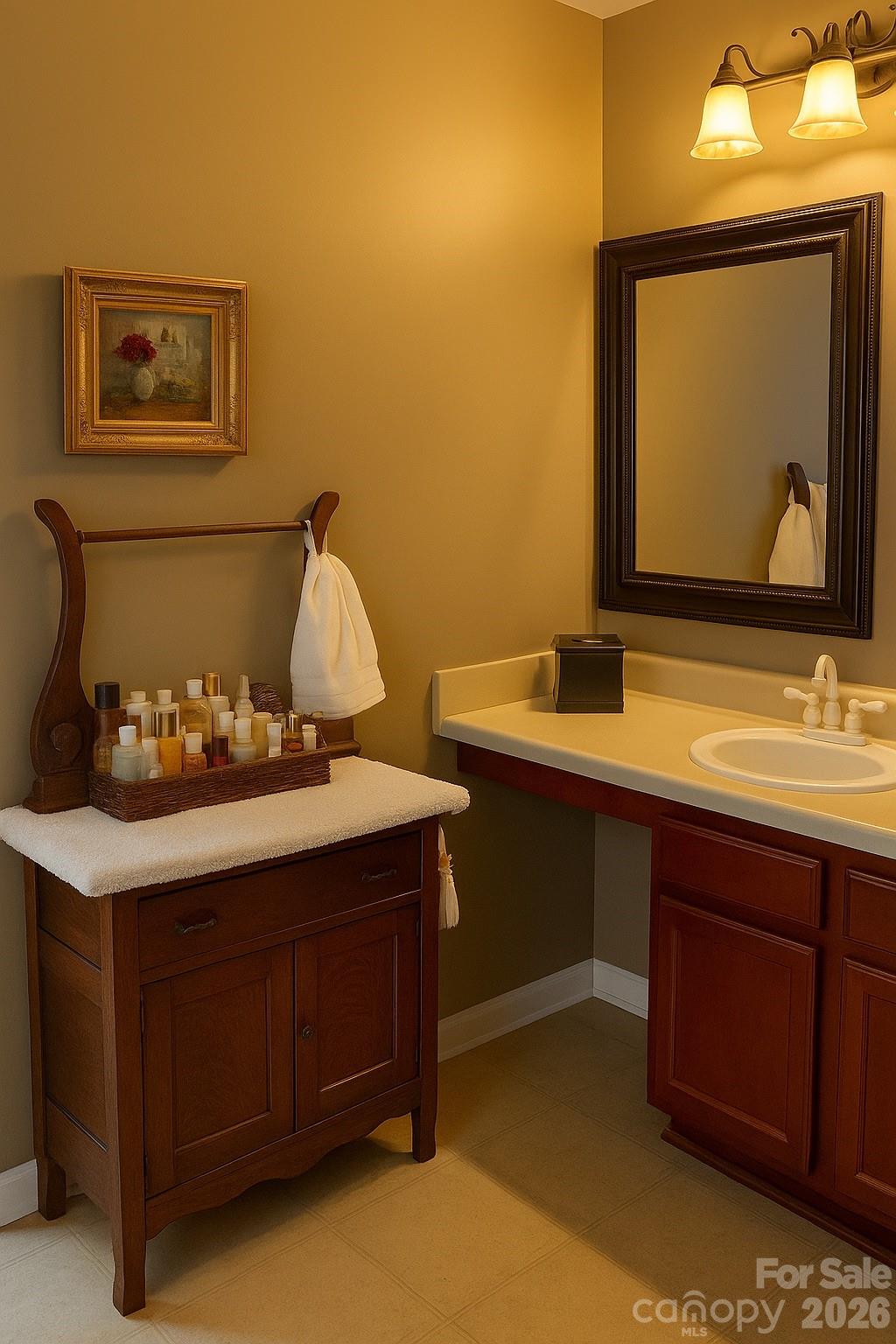 6639 Ruth Ferrell Court Charlotte, NC 28269 - Photo 17 of 30 a bathroom with a sink and a mirror