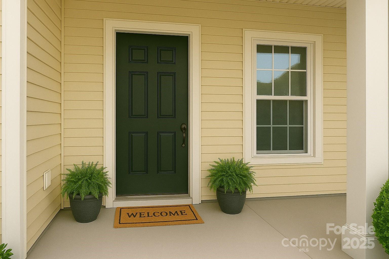 6639 Ruth Ferrell Court Charlotte, NC 28269 - Photo 2 of 27 a potted plant sitting in front of a door