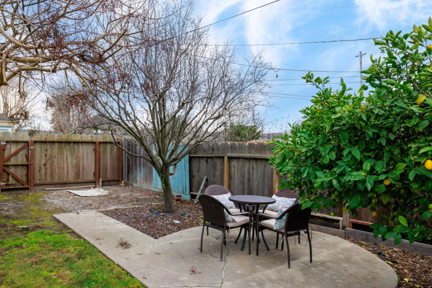 21 Fourth Street Spreckels, CA 93962 - Photo 20 of 31 a view of backyard with table and chairs and a large tree