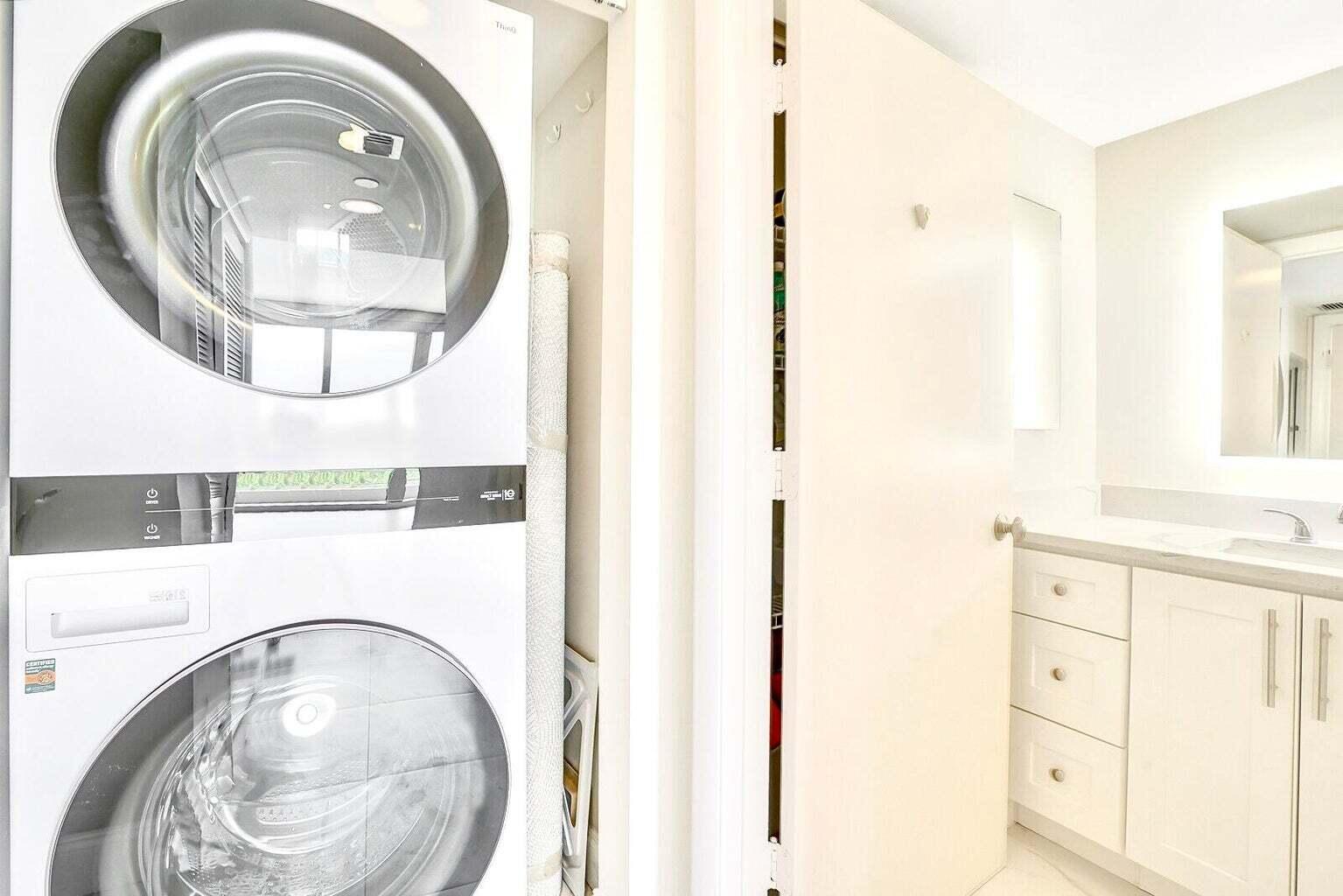 4101 North Ocean Boulevard, Unit D408 Boca Raton, FL 33431 - Photo 26 of 31 EN-SUITE LAUNDRY