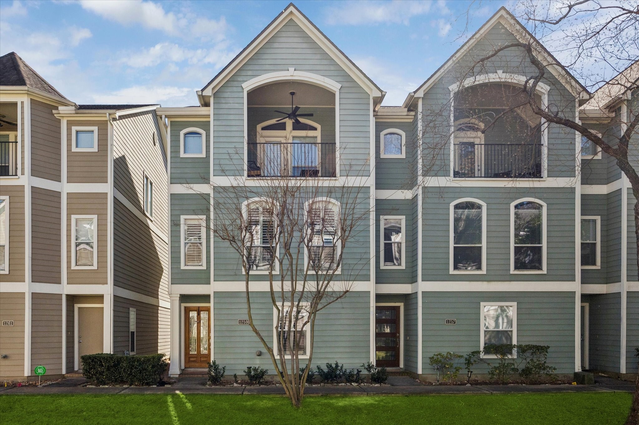 a front view of a house