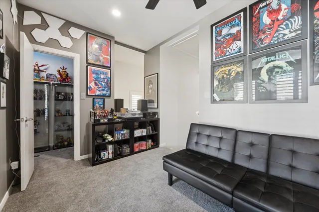 a living room with furniture