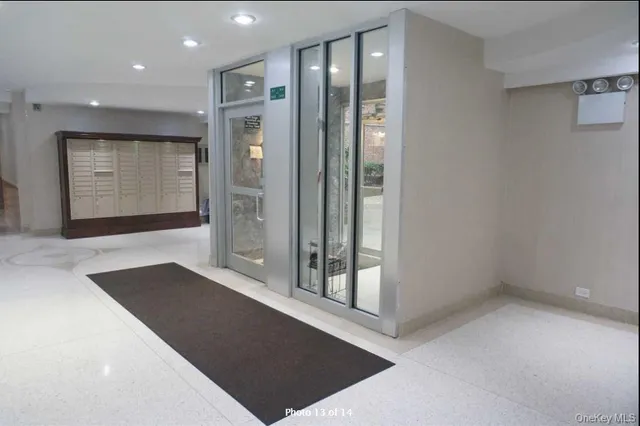 a view of a hallway with entryway