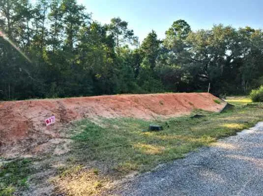 a backyard of a house with lots of green space