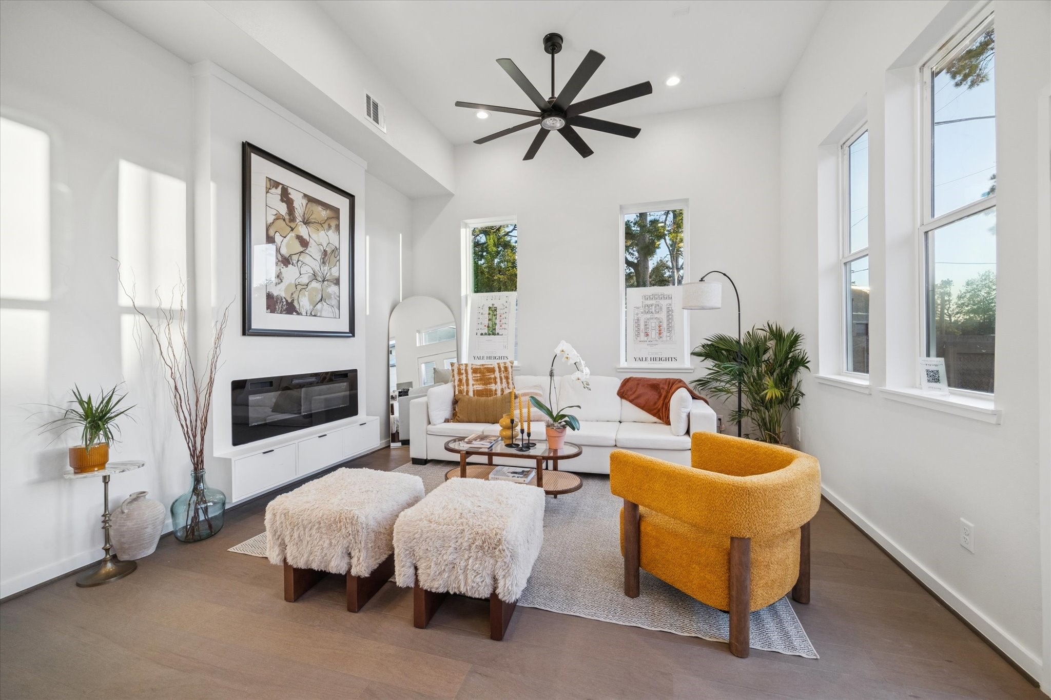 3903 Yale Street Houston, TX 77018 - Photo 2 of 45 Living room with large windows that illuminate the space with natural light.