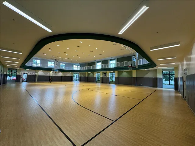 a view of an empty room with stairs