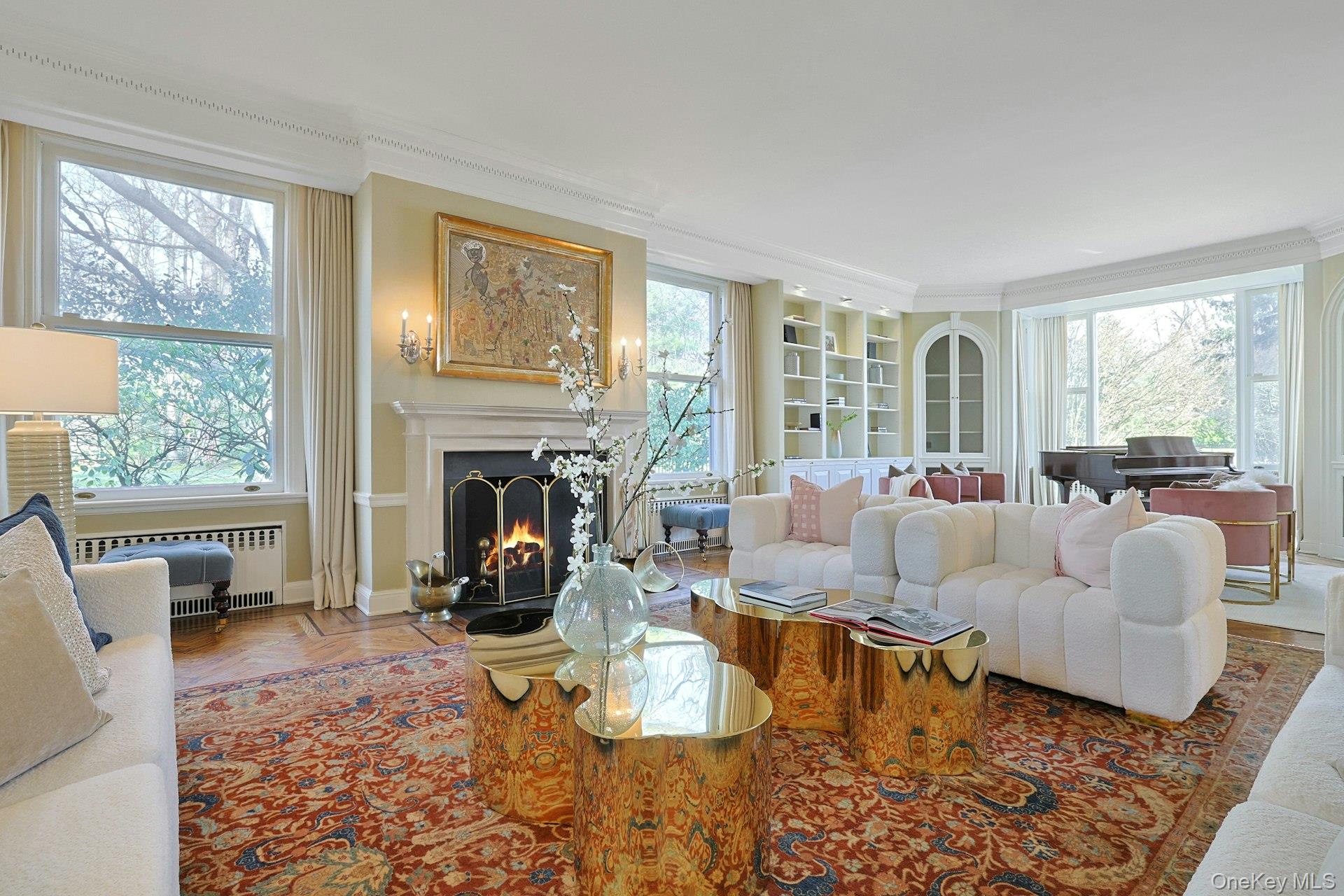 34 Park Road Scarsdale, NY 10583 - Photo 5 of 49 a living room with fireplace furniture and a large window