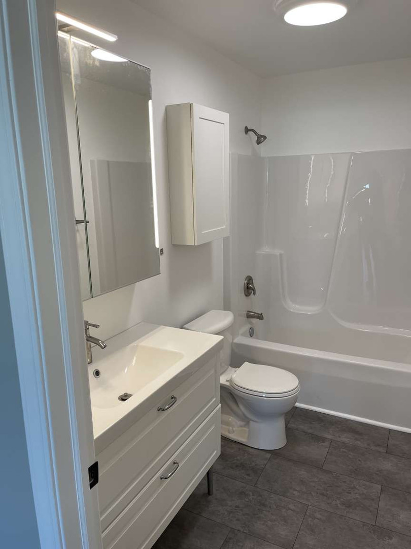 1097 Madison Avenue Braidwood, IL 60408 - Photo 4 of 8 a bathroom with a double vanity sink toilet mirror and shower