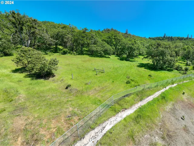 a view of a garden with an ocean