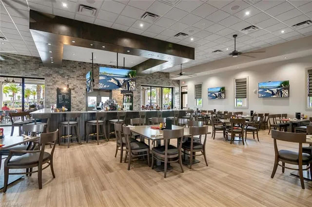 a view of a dining area with furniture