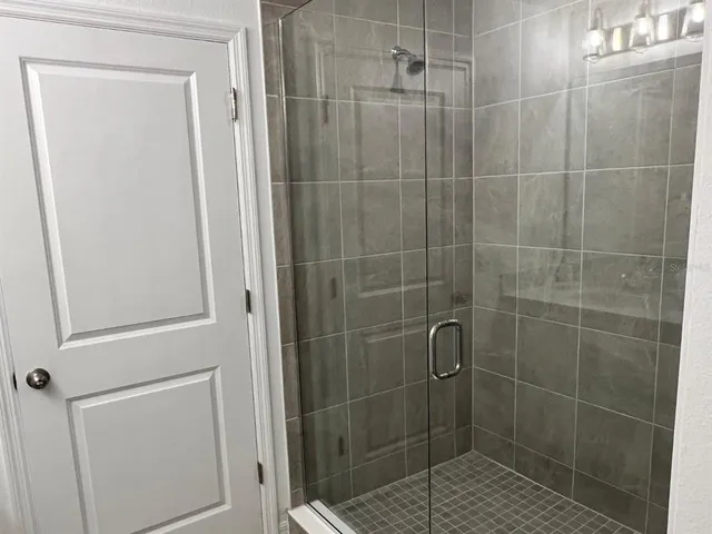 a bathroom with a shower