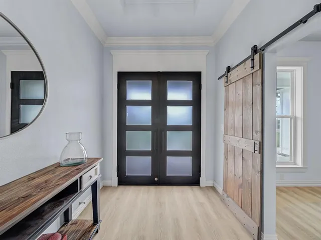 an empty room with windows