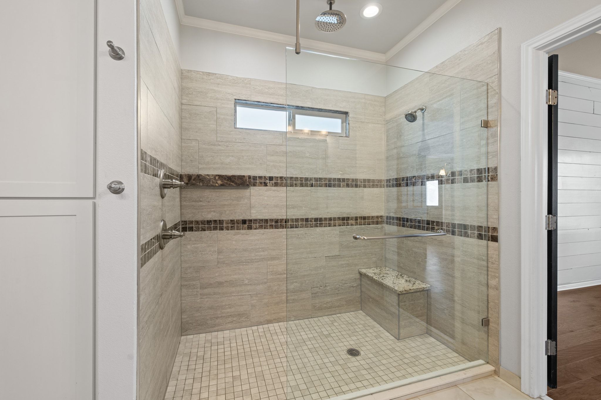 609 A West 7th Street Taylor, TX 76574 - Photo 14 of 35 Bathroom featuring a stall shower and crown molding