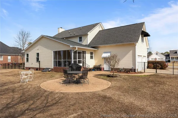 a view of a house with patio