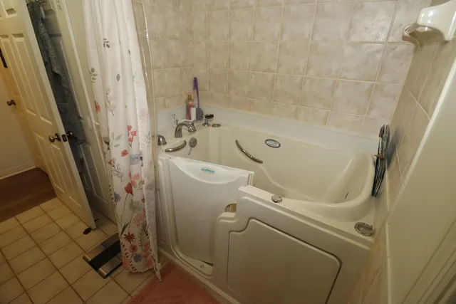 a bathroom with a sink and a tub