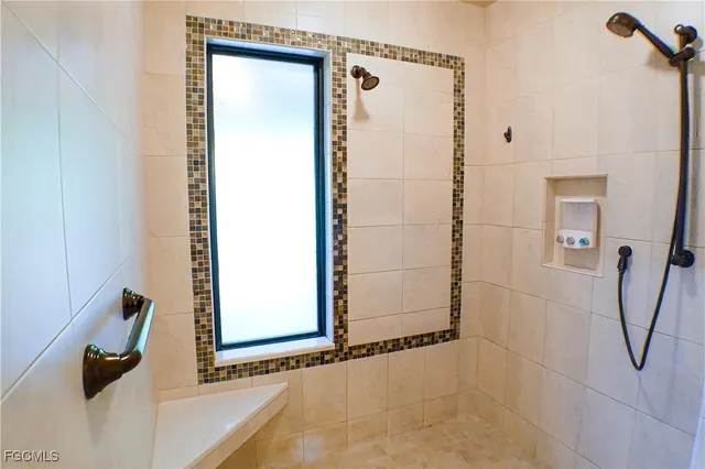 a bathroom with a shower