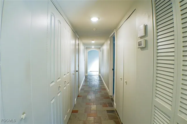 a view of a room with a bench