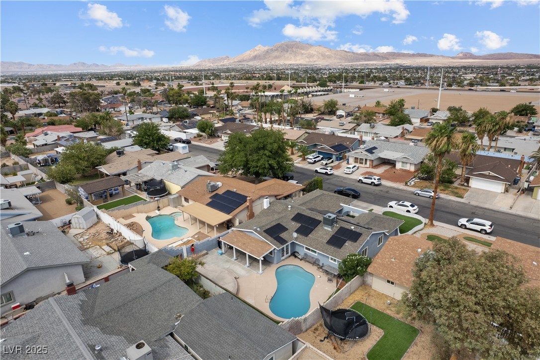 4231 Rimcrest Road Las Vegas, NV 89121 - Photo 49 of 52 Aerial view of residential area featuring a mountain backdrop