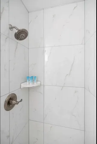a bathroom with a shower
