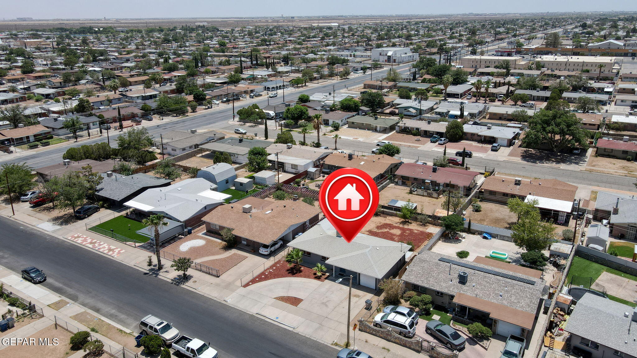 4956 Rutherford Drive El Paso, TX 79924 - Photo 35 of 41 an aerial view of a residential apartment building with parking space