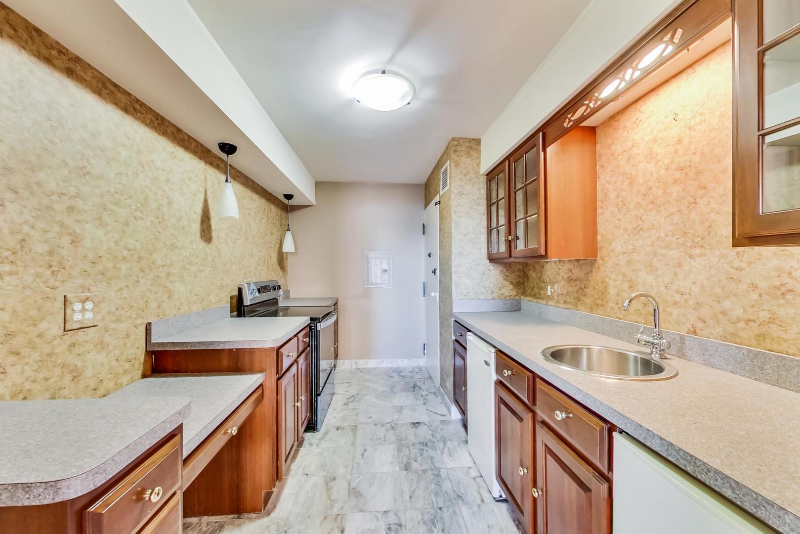 1350 North Astor Street, Unit 9B Chicago, IL 60610 - Photo 12 of 25 a kitchen with a sink stove top oven and cabinets