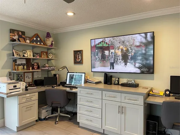 a living room with furniture bathtub and a window