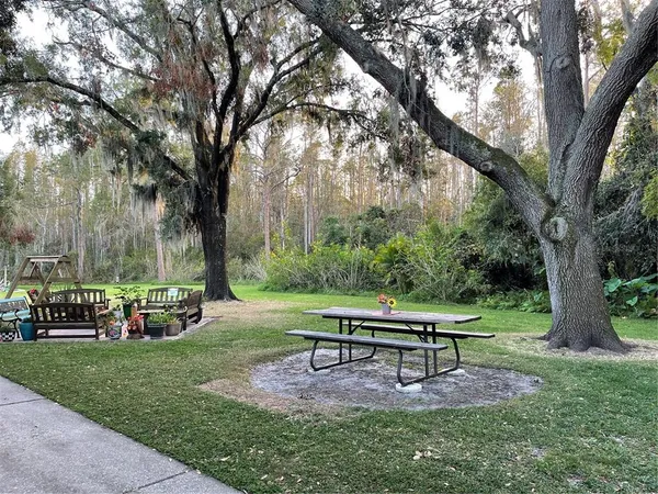 a backyard of a house with lots of green space