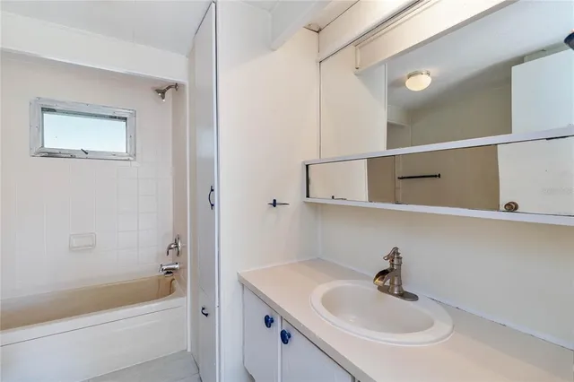 a bathroom with a sink and a bathtub
